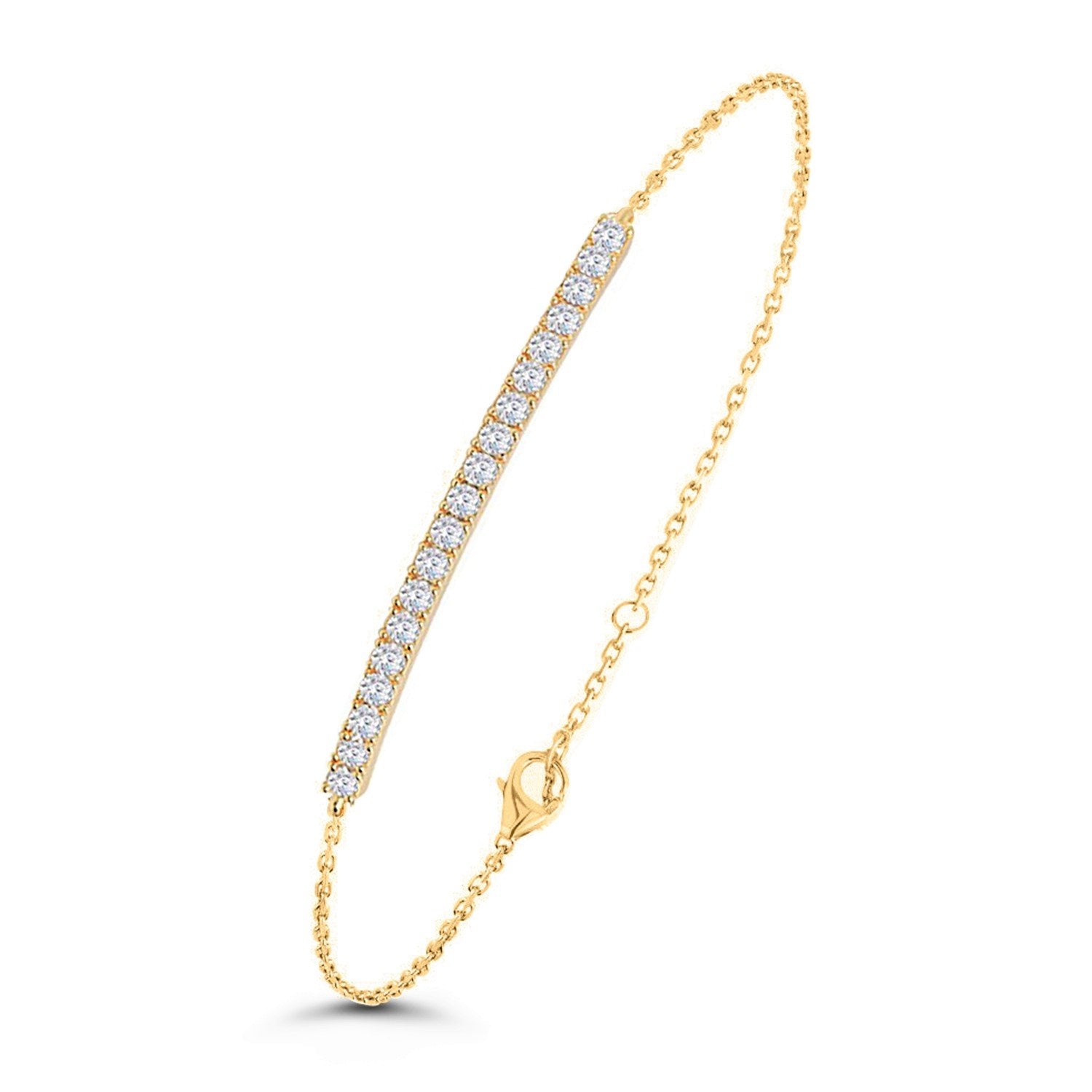 Brass 18K Rose Gold Crystals Bar Bracelet For Women Bulk