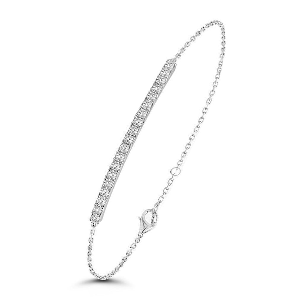 Brass 18K Rose Gold Crystals Bar Bracelet For Women Bulk
