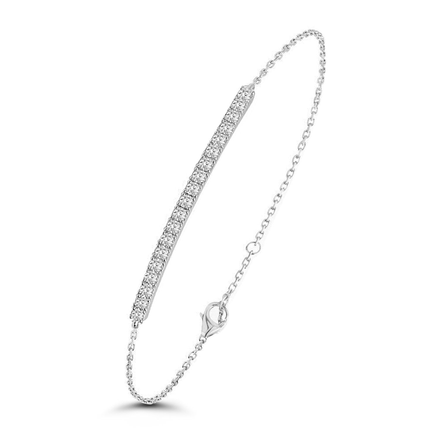 Brass 18K Rose Gold Crystals Bar Bracelet For Women Bulk