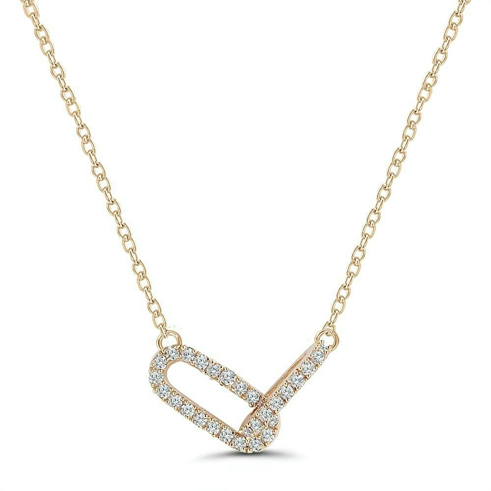 Brass 18K Rose Gold Friends Linked Up Necklace For Women Bulk