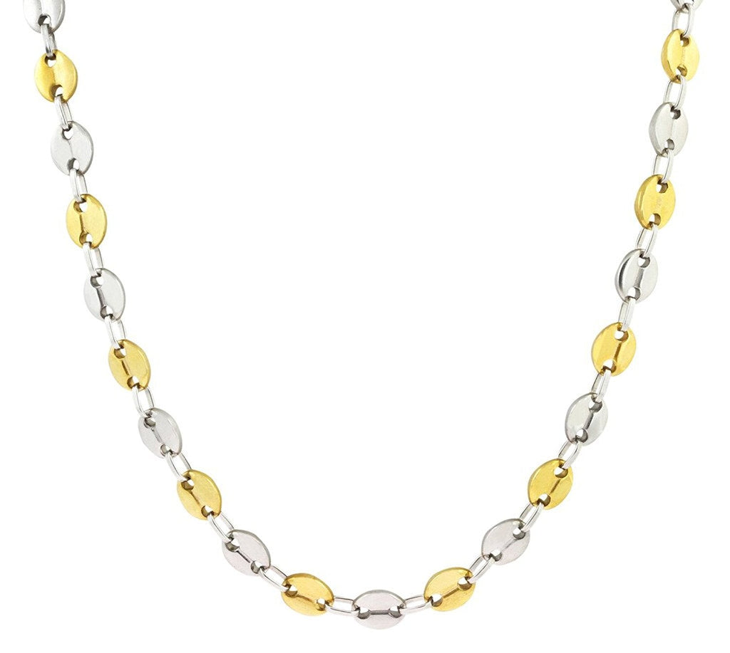 Classic Oval Links Gold And Silver Stainless Steel Chain For Men Bulk