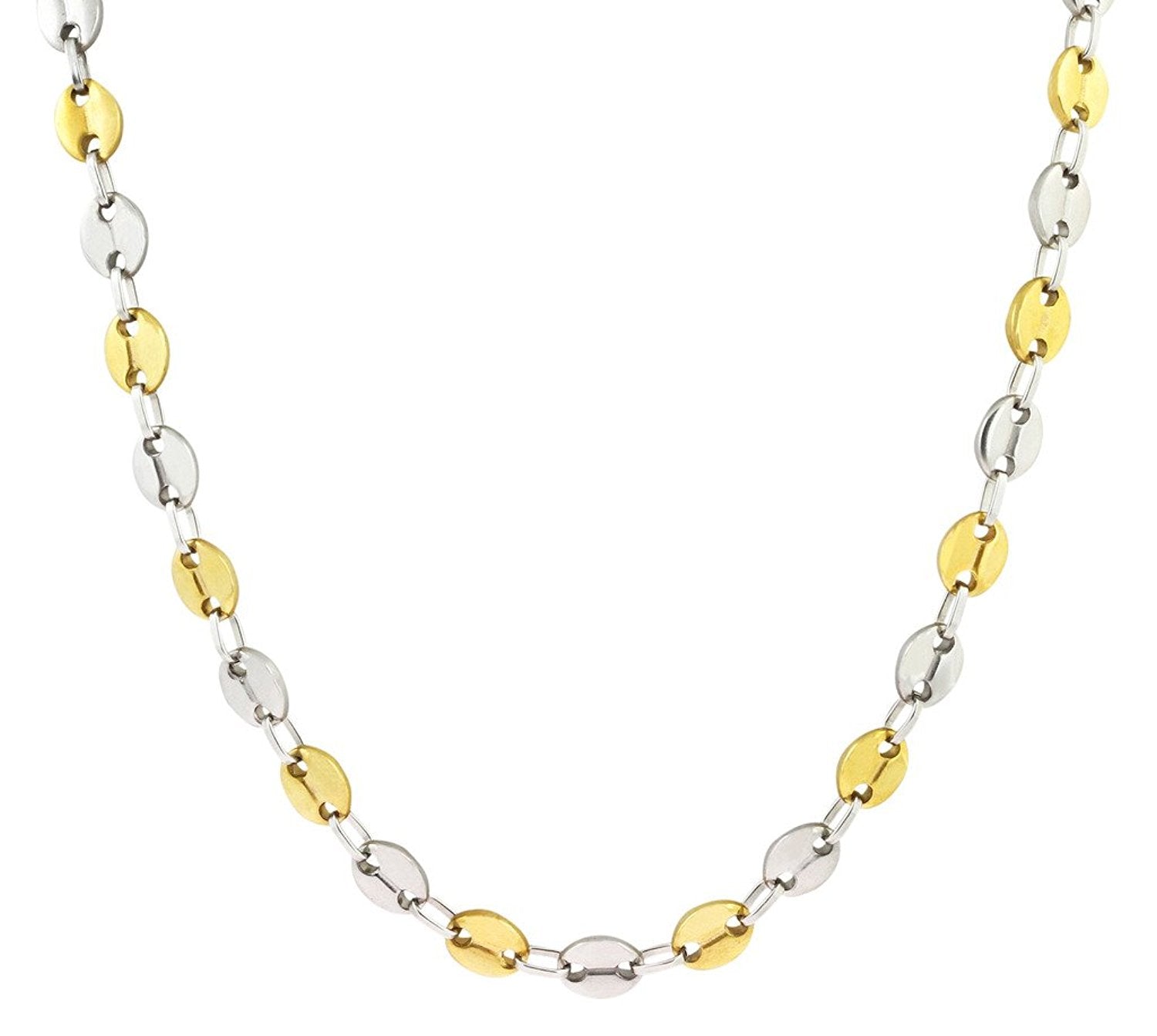 Classic Oval Links Gold And Silver Stainless Steel Chain For Men Bulk