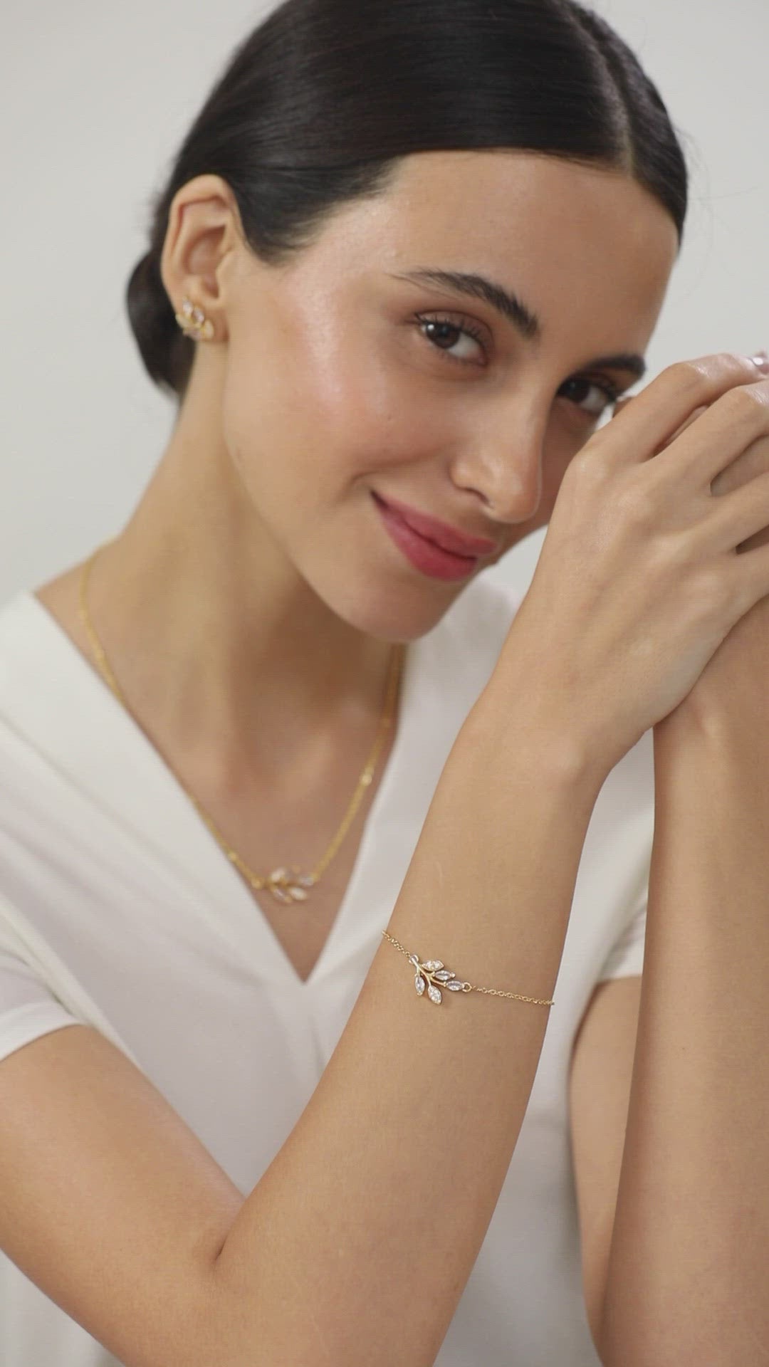 Brass 18K Rose Gold Marquise Vine Bracelet For Women Bulk