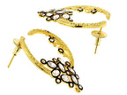 Flower Filigree Victorian Kundan CZ Gold Crescent Stud Earring Bulk