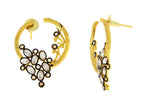 Flower Filigree Victorian Kundan CZ Gold Crescent Stud Earring Bulk