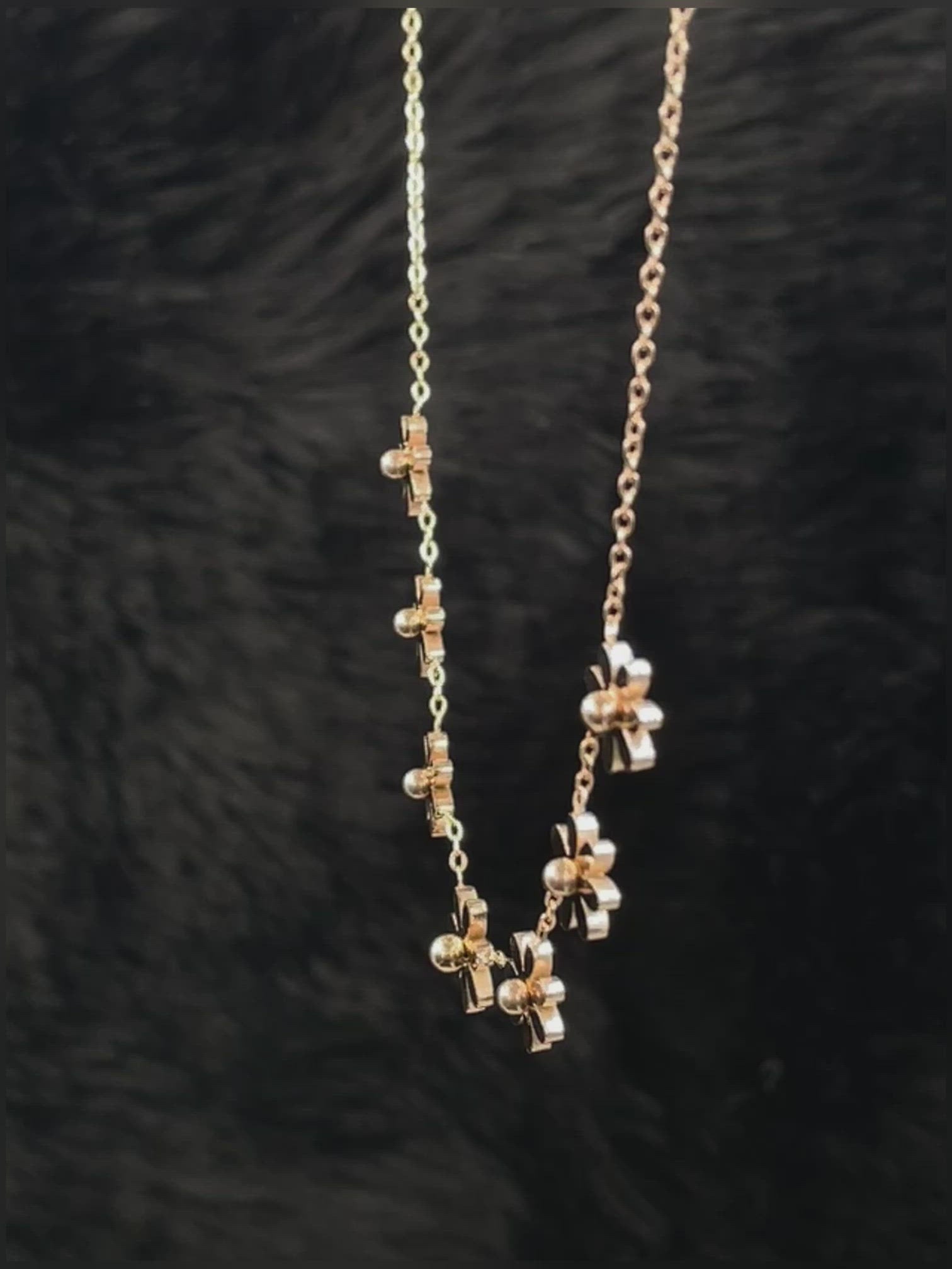 Flower Rose Gold Stainless Steel Necklace Pendant Chain Women Bulk