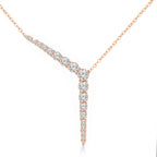 Brass 18K Rose Gold Crystal Encrusted Y Necklace For Women Bulk