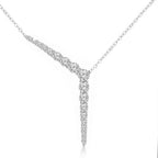 Brass 18K Rose Gold Crystal Encrusted Y Necklace For Women Bulk