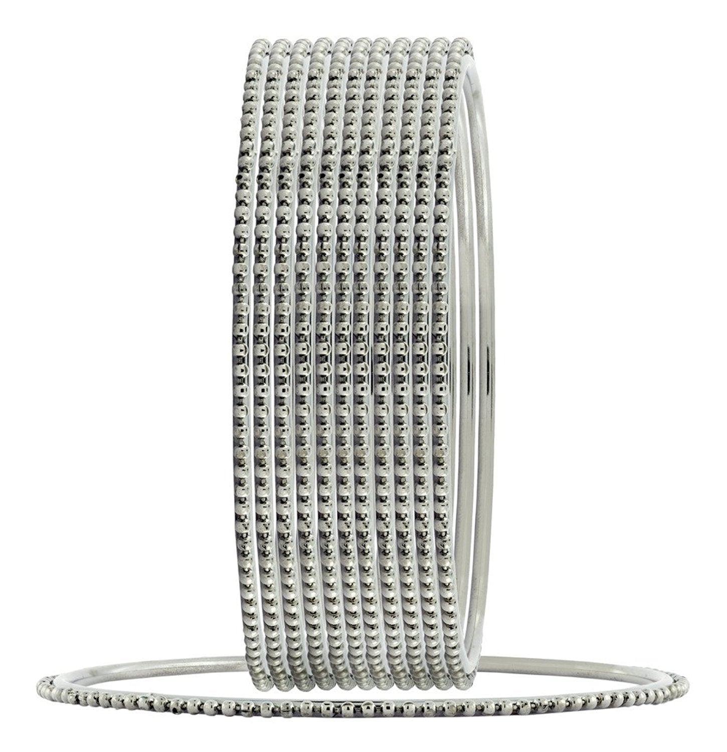 Slim Traditional Silver Plated Bangle Kada Set Of 12 Girls Women Bulk