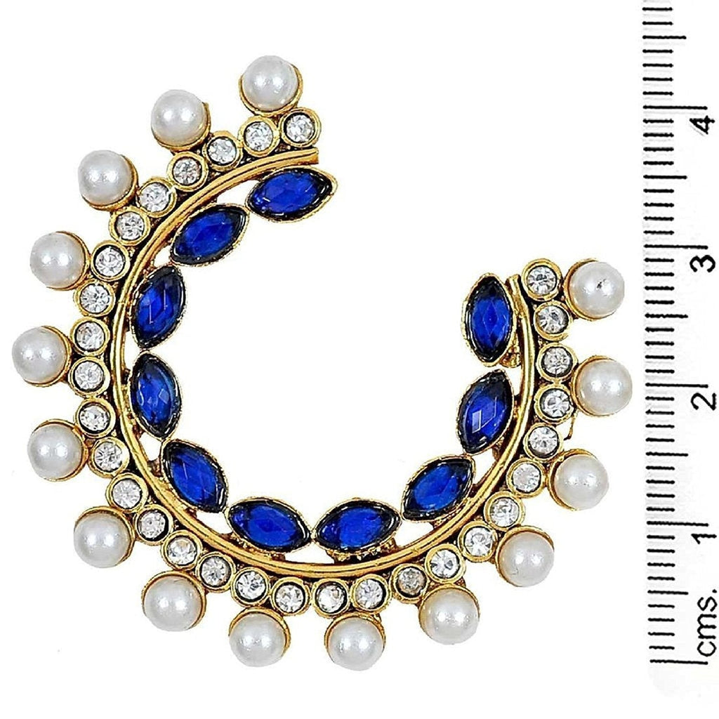 Chaand Bali Marquise Gold Plated Blue Pearl Earring For Women Bulk
