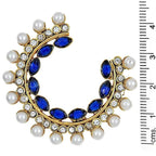 Chaand Bali Marquise Gold Plated Blue Pearl Earring For Women Bulk