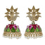 Green Gold Plated Meenakari Pearl Jhumki Earring For Women Bulk