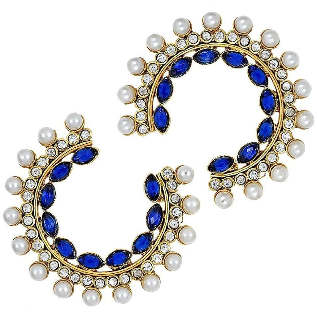 Chaand Bali Marquise Gold Plated Blue Pearl Earring For Women Bulk