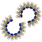Chaand Bali Marquise Gold Plated Blue Pearl Earring For Women Bulk