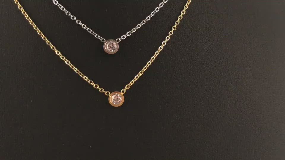 Solitaire American Diamond Silver Necklace Pendant Chain Bulk