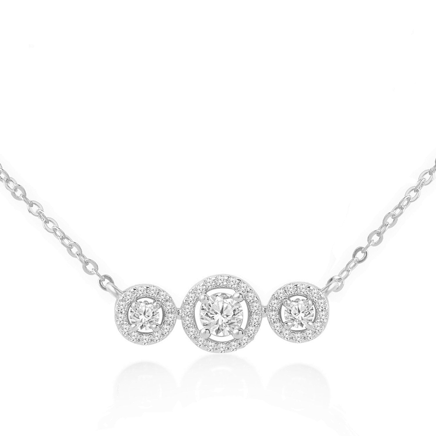 Brass 18K Rose Gold Trilogy Solitaire Pendant For Women Bulk