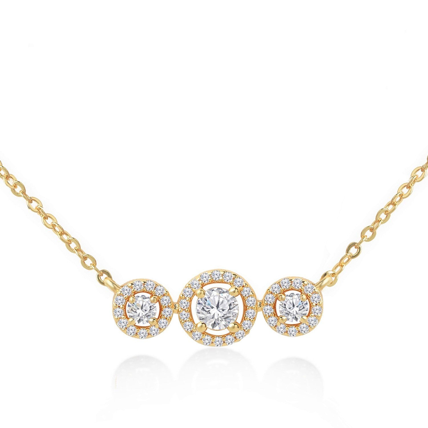 Brass 18K Rose Gold Trilogy Solitaire Pendant For Women Bulk