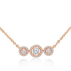 Brass 18K Rose Gold Trilogy Solitaire Pendant For Women Bulk