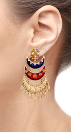 Designer Gold Plated Large Chandelier Earring For Women Bulk
