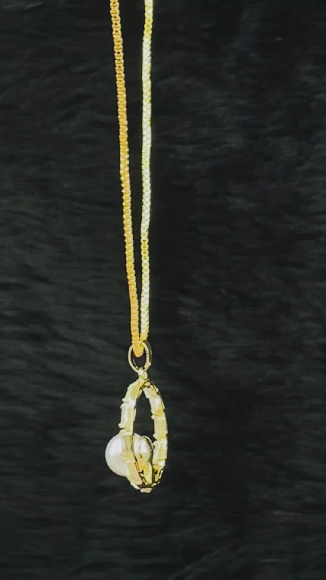 Copper Cubic Zirconia Pearl Gold White Necklace Pendant Chain Bulk