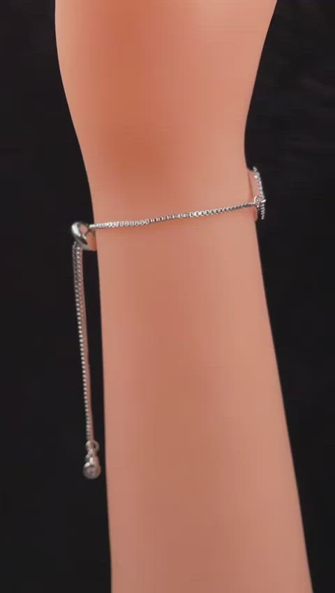 Evil Eye White Silver Cubic Zirconia Slider Adjustable Bracelet Bulk