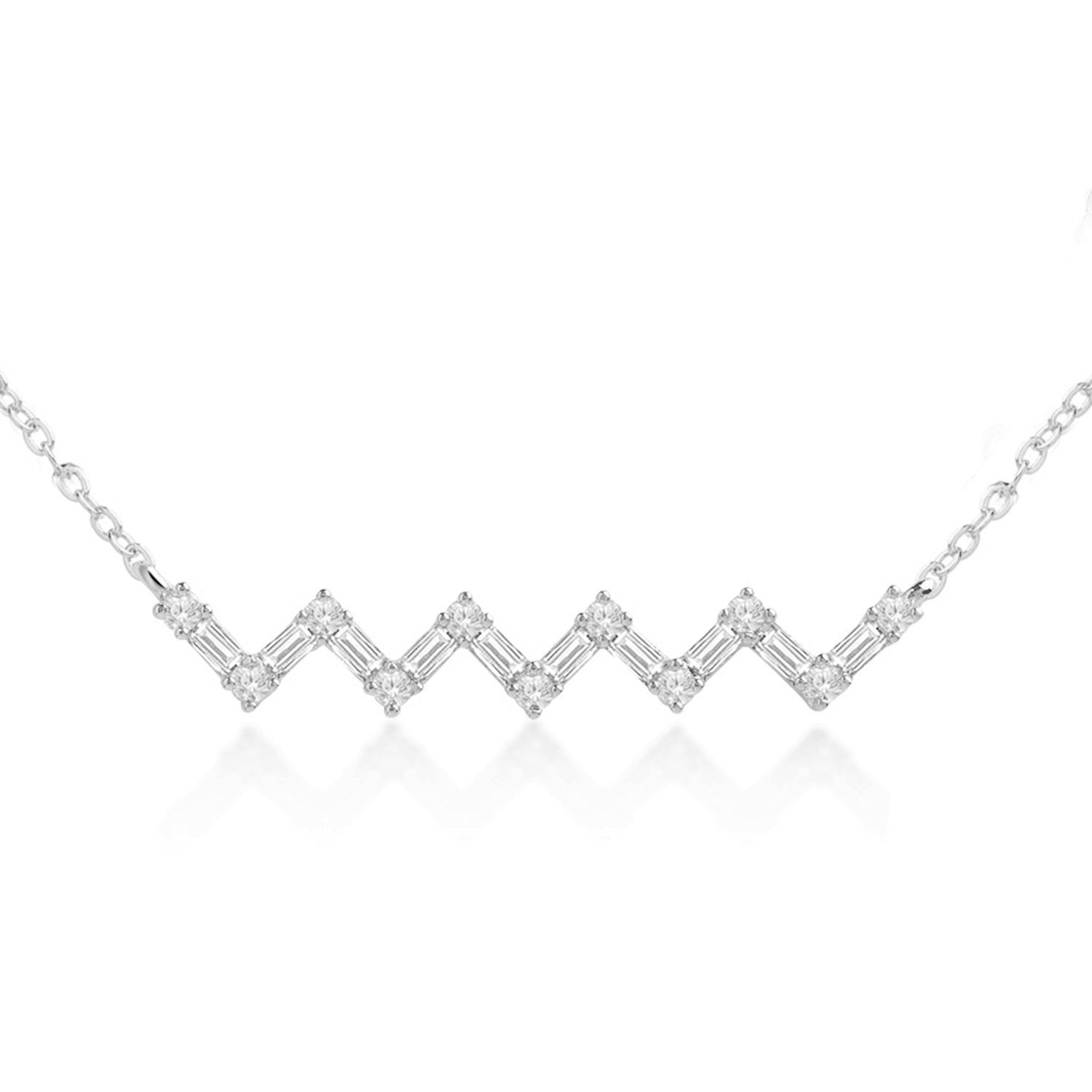 Brass 18K Rose Gold Zigzag Chain Necklace For Women Bulk Main image