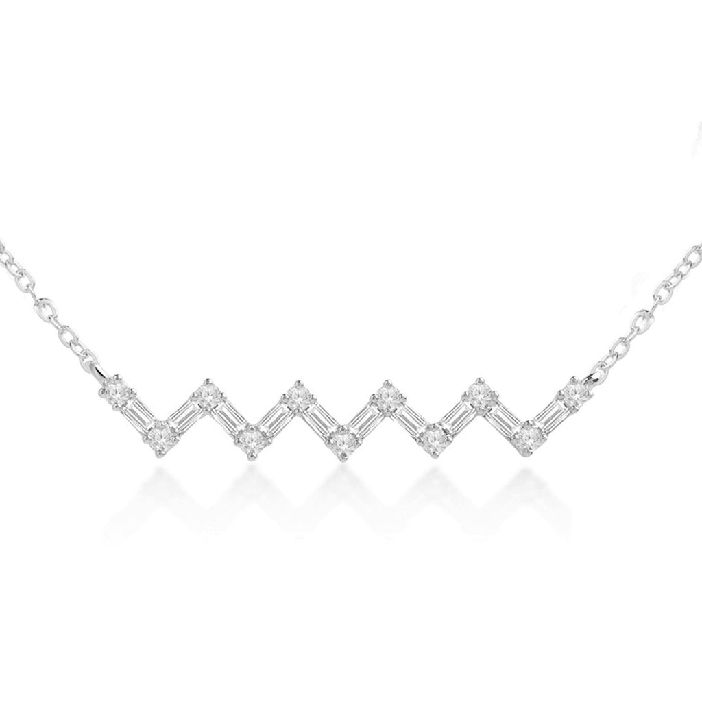Brass 18K Rose Gold Zigzag Chain Necklace For Women Bulk