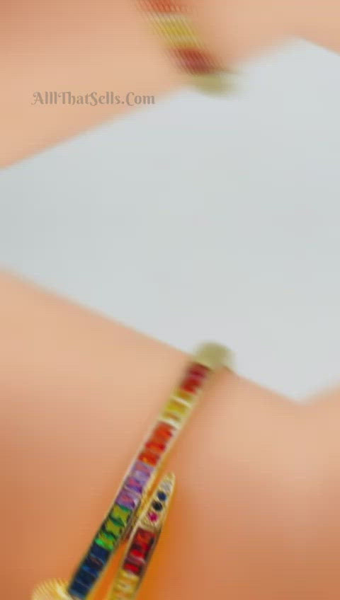 Classic Nail Rainbow Gold Plated Copper Openable Cuff Kada Women Bulk