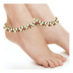 Bridal Traditional Kundan Ruby Look Payal Anklet Pair 30Cm Bulk