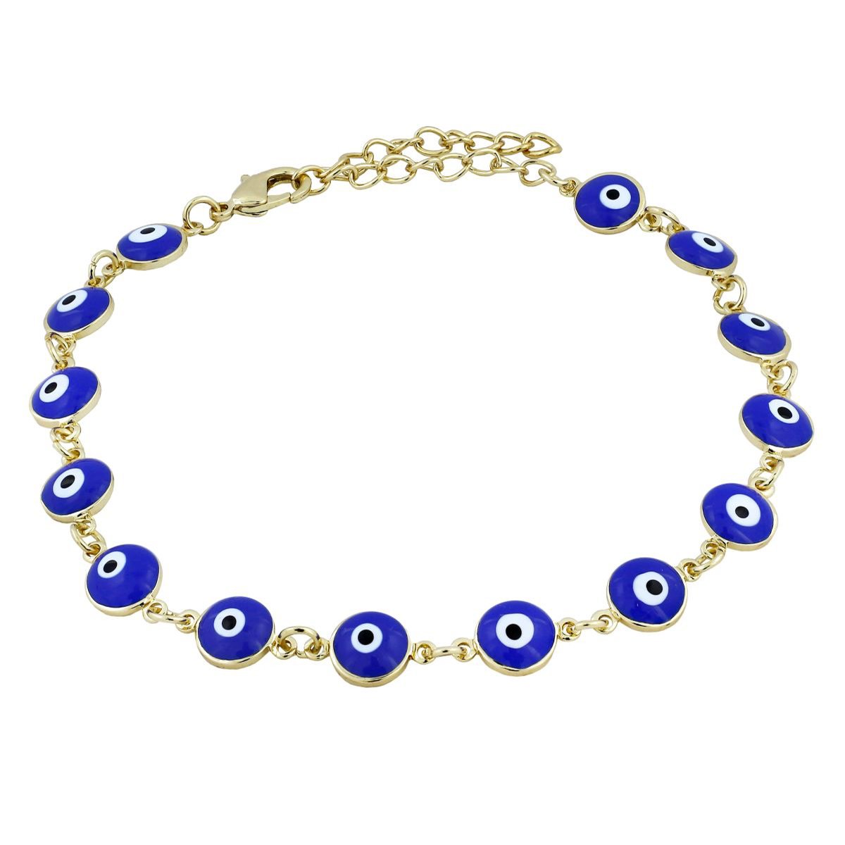 Turkish Blue Evil Eye Dainty Delicate Charms Single Leg Gold Payal Secondary image