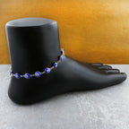 Turkish Blue Evil Eye Dainty Delicate Charms Single Leg Gold Payal