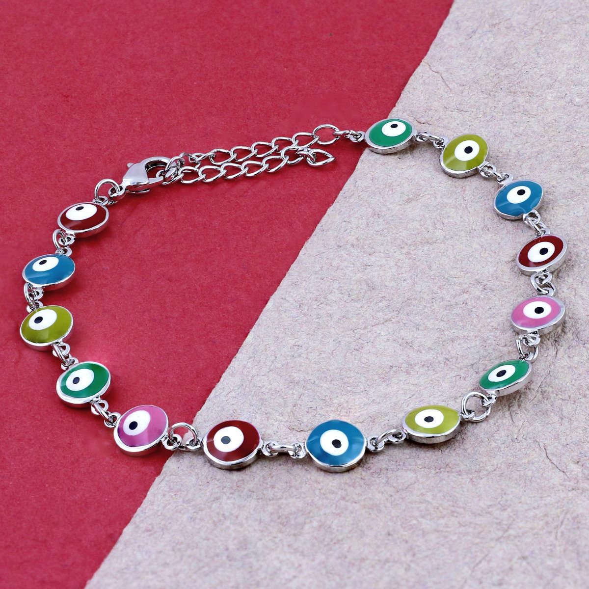Turkish Colorful Evil Eye Dainty Delicate Charms Single Leg Payal Main image