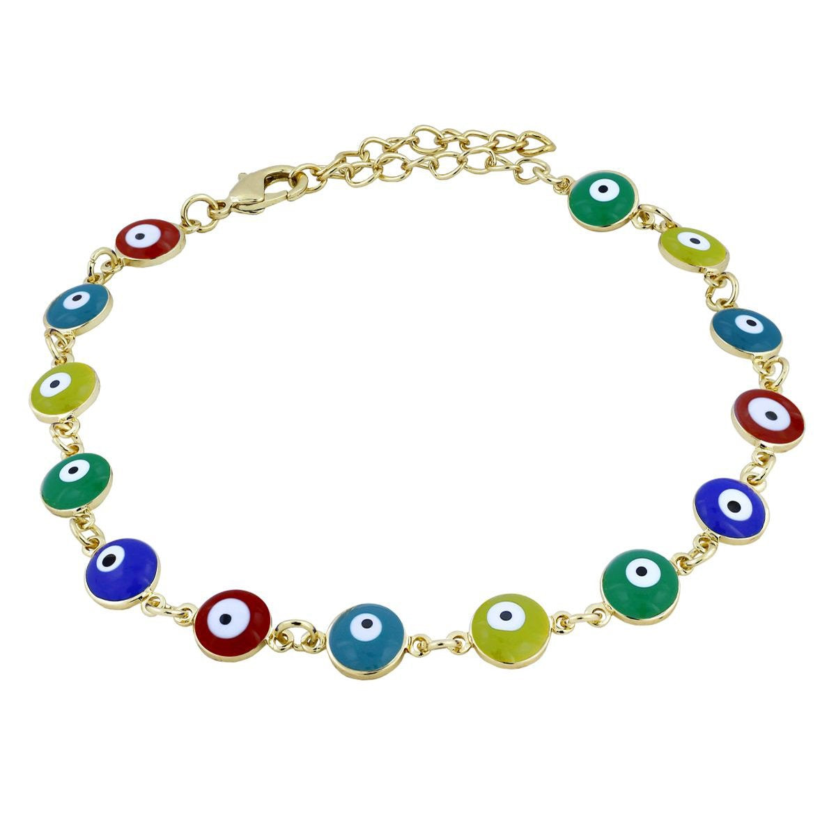 Turkish Colorful Evil Eye Dainty Delicate Charms Single Leg Gold Payal Secondary image