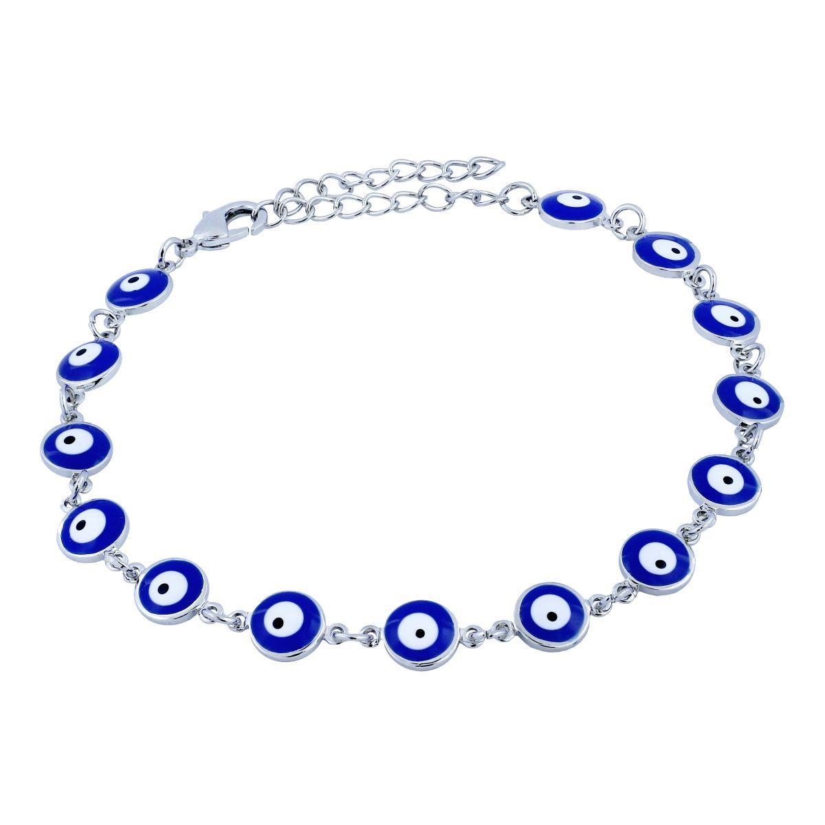 Turkish Blue Evil Eye Dainty Delicate Charms Single Leg Silver Payal Secondary image