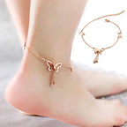 Butterfly Rose Gold Copper Single Anklet For Women Bulk