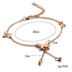 Butterfly Rose Gold Copper Single Anklet For Women Bulk