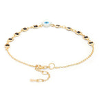 Evil Eye Hama Mother Of Pearl Gold Link Chain Single Charm Anklet Bulk