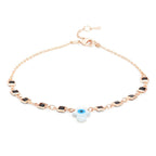 Evil Eye Hama Mother Of Pearl Gold Link Chain Single Charm Anklet Bulk