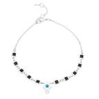 Evil Eye Hama Mother Of Pearl Gold Link Chain Single Charm Anklet Bulk