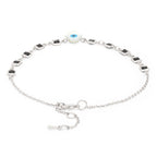 Evil Eye Hama Mother Of Pearl Gold Link Chain Single Charm Anklet Bulk