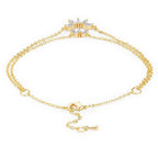 Marquise Cut Cubic Zirconia Gold Link Chain Layer Single Anklet Bulk