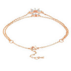 Marquise Cut Cubic Zirconia Gold Link Chain Layer Single Anklet Bulk