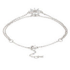 Marquise Cut Cubic Zirconia Gold Link Chain Layer Single Anklet Bulk