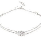 Marquise Cut Cubic Zirconia Gold Link Chain Layer Single Anklet Bulk