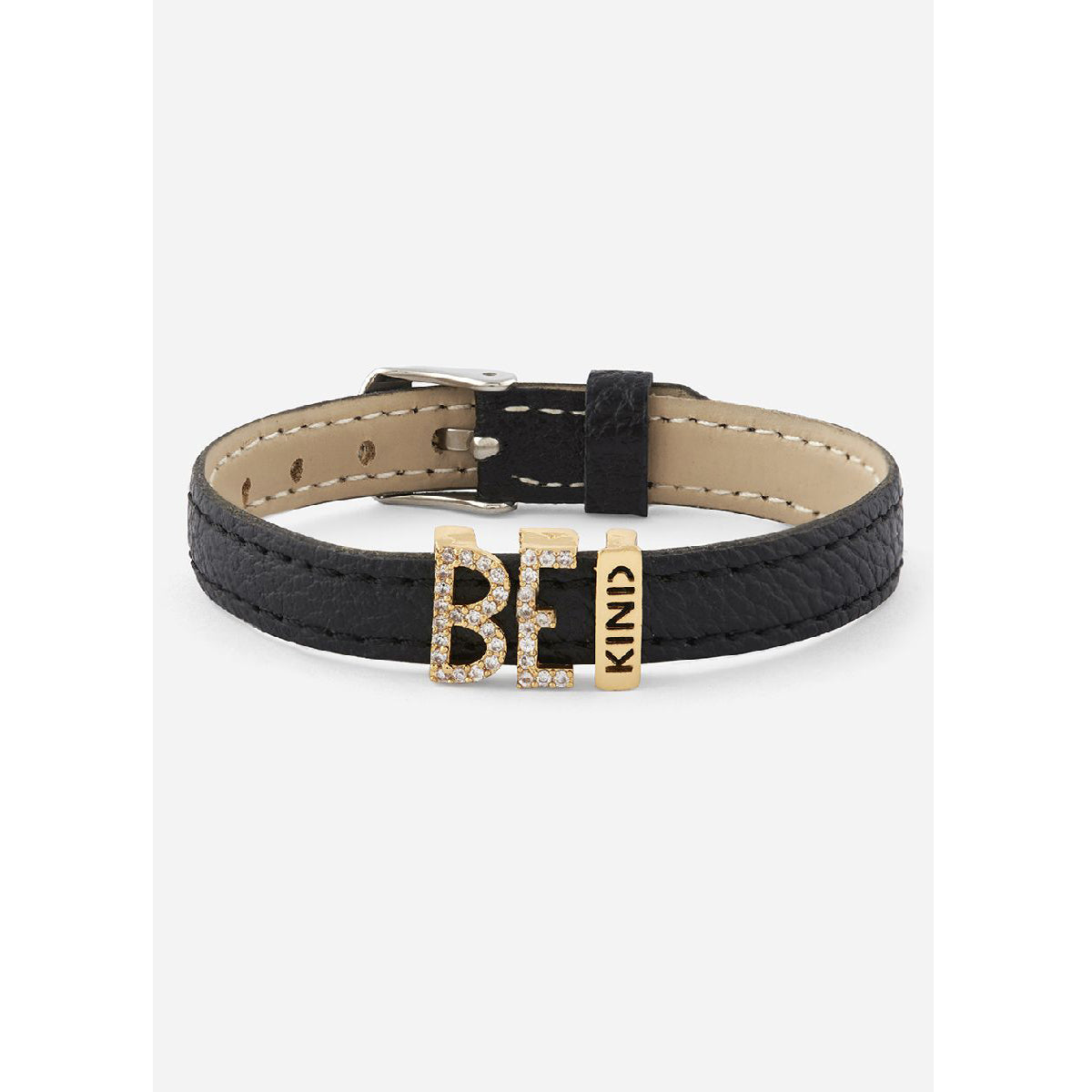 Be Kind CZ Leather Copper Black Gold Wrist Band Bracelet Bulk