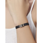 Be Kind CZ Leather Copper Black Gold Wrist Band Bracelet Bulk