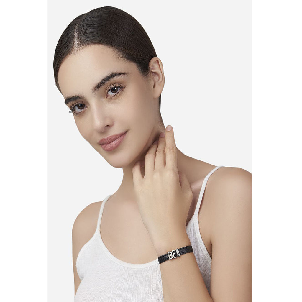 Be Kind CZ Leather Copper Black Gold Wrist Band Bracelet Bulk