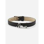 Love Cubic Zirconia Leather Copper Black Gold Wrist Band Bracelet Bulk