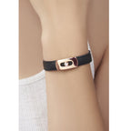 Cubic Zirconia Leather Copper Black Gold Id Wrist Band Bracelet Bulk