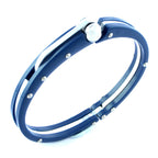 Toughened Fibre Neon Navy Blue Rubber Stainless Steel Bracelet Bulk